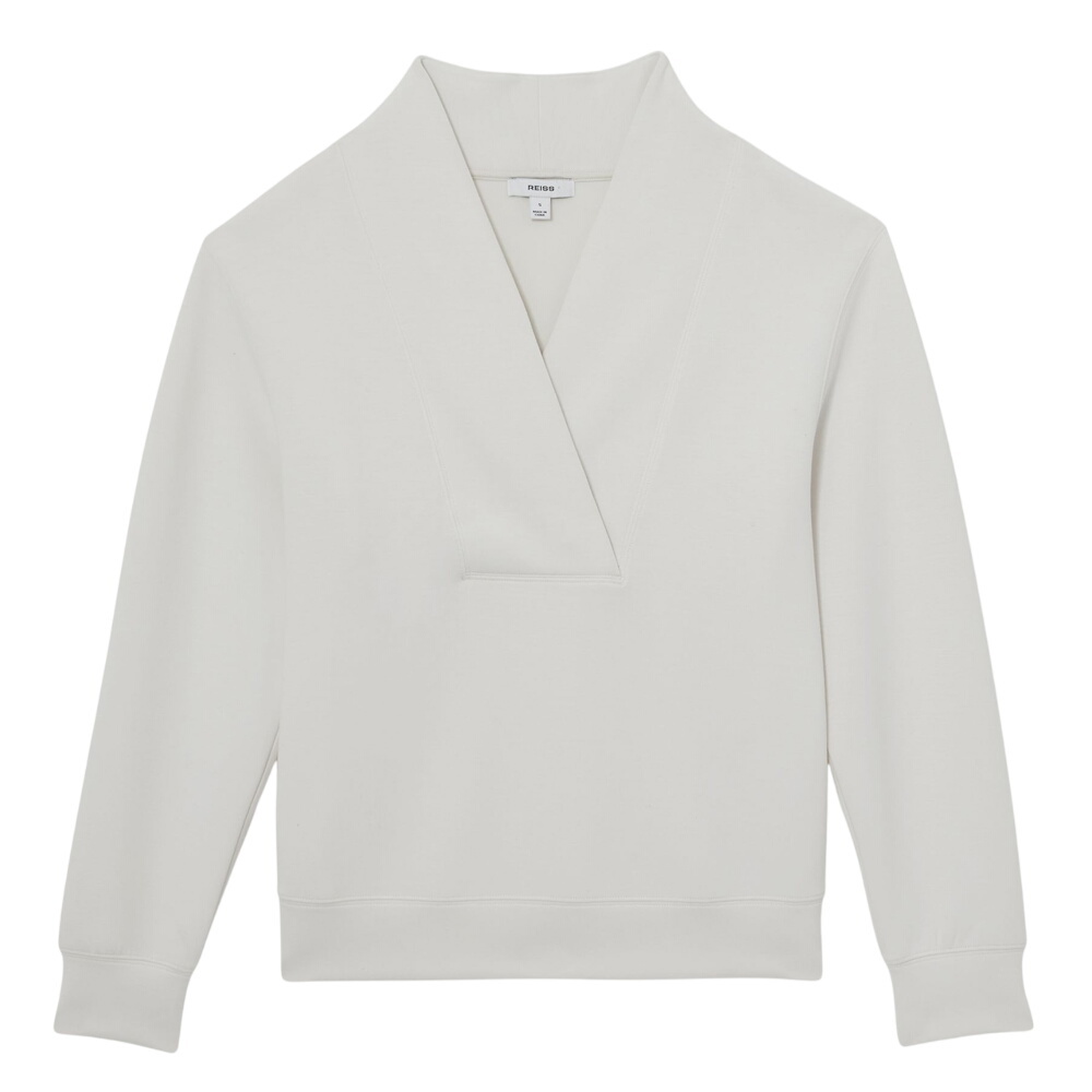 REISS Annabel Interlock Shawl-Neck Sweatshirt